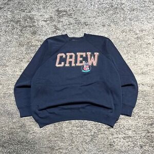 Vintage Crew Crewneck Sweatshirt Mens Large Navy Blue Tultex 80s 90s
